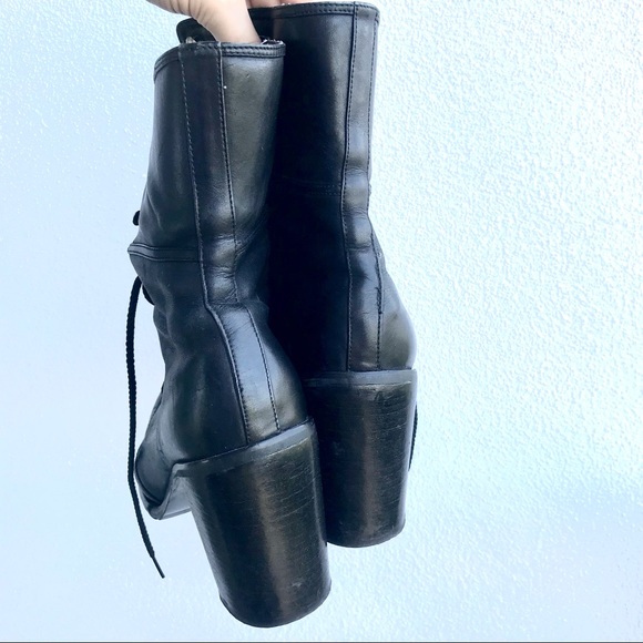 Rare! Vintage GUESS by Marciano Lace Up Boots! Combat Granny Grunge Boots 90s - Picture 8 of 9